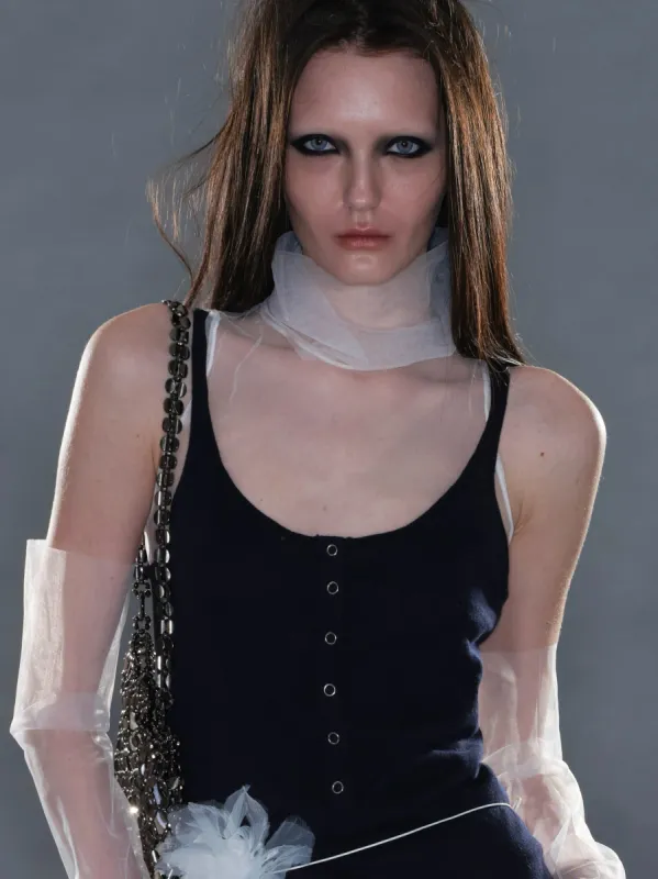 Mesh High-Neck Tank Top/ White sold by PROD Bldg