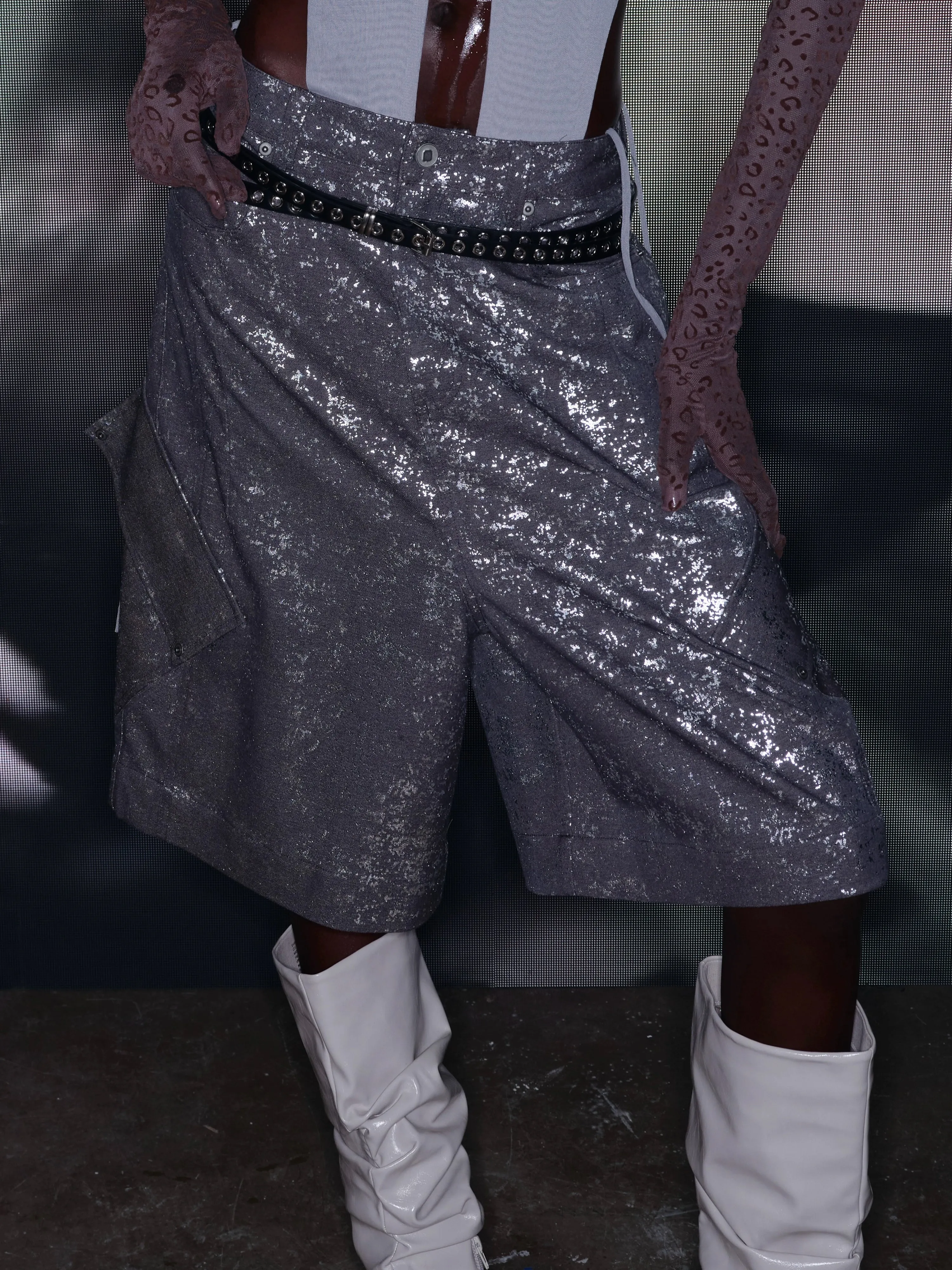 Sequin Cropped Wide-Leg Pants sold by PROD Bldg