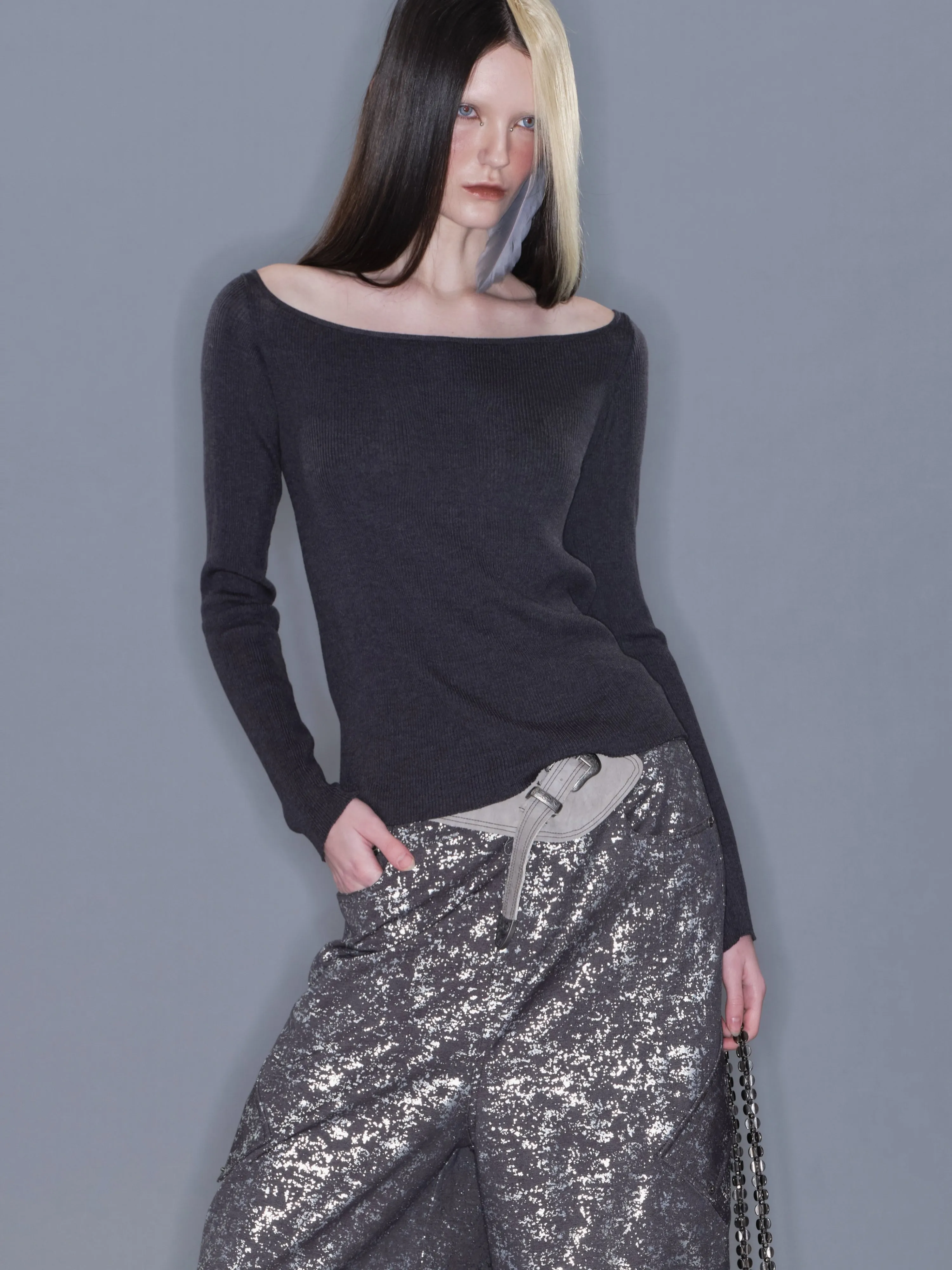 Multiway Round Neck Beaded Knit Top sold by PROD Bldg product image thumbnail 3