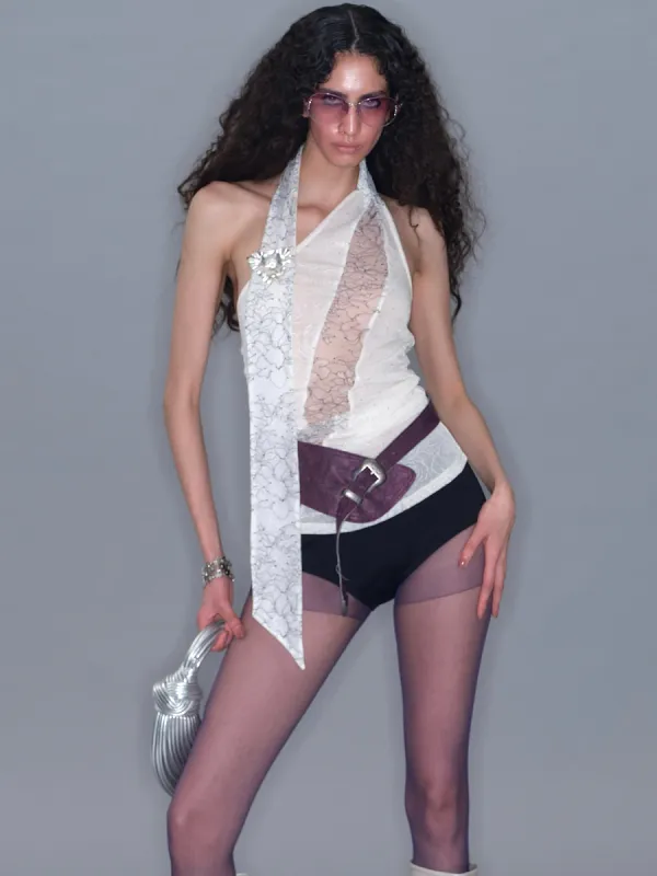 Rose Crystal-Embellished Halter Top sold by PROD Bldg