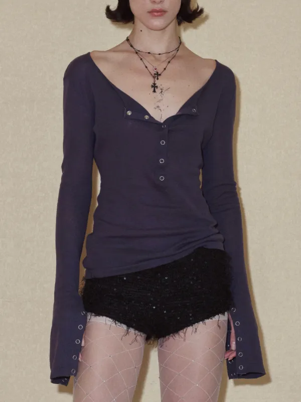 Blue-gray Slim Cardigan sold by PROD Bldg