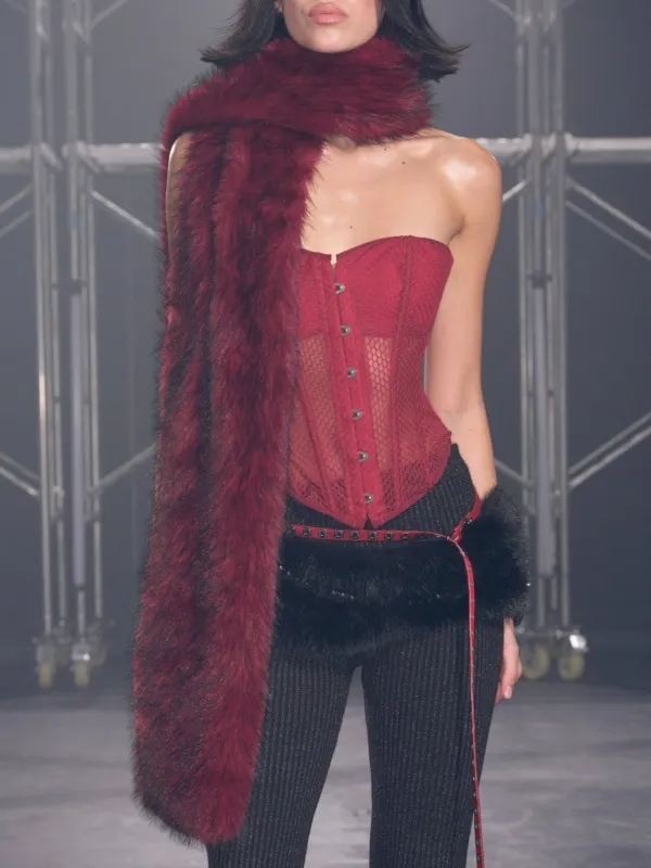 Nyra Faux Fur Extra Long Scarf sold by PROD Bldg