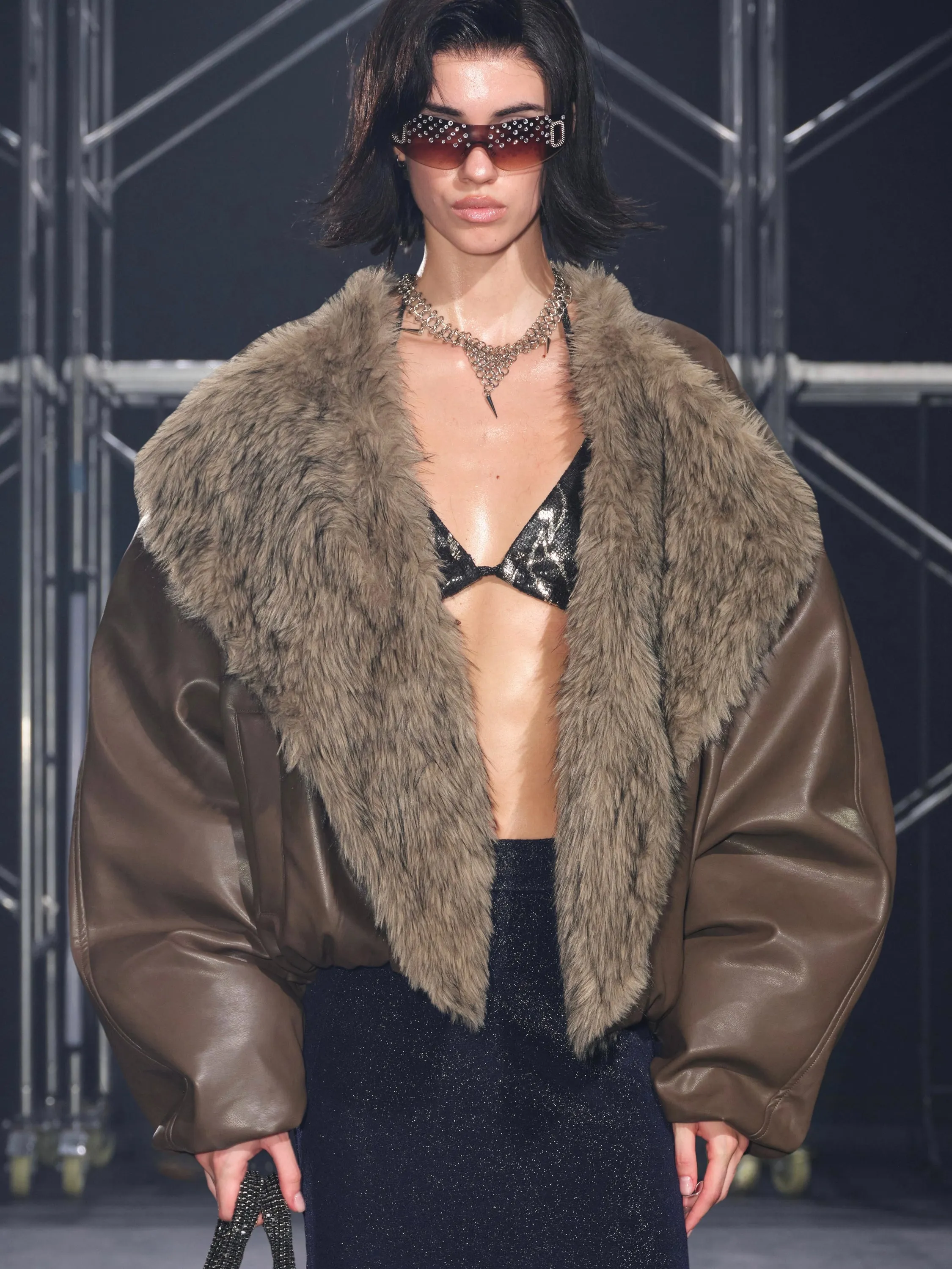 Glacier Faux Fur Trim Puffer Down Jacket Brown sold by PROD Bldg product image thumbnail 3