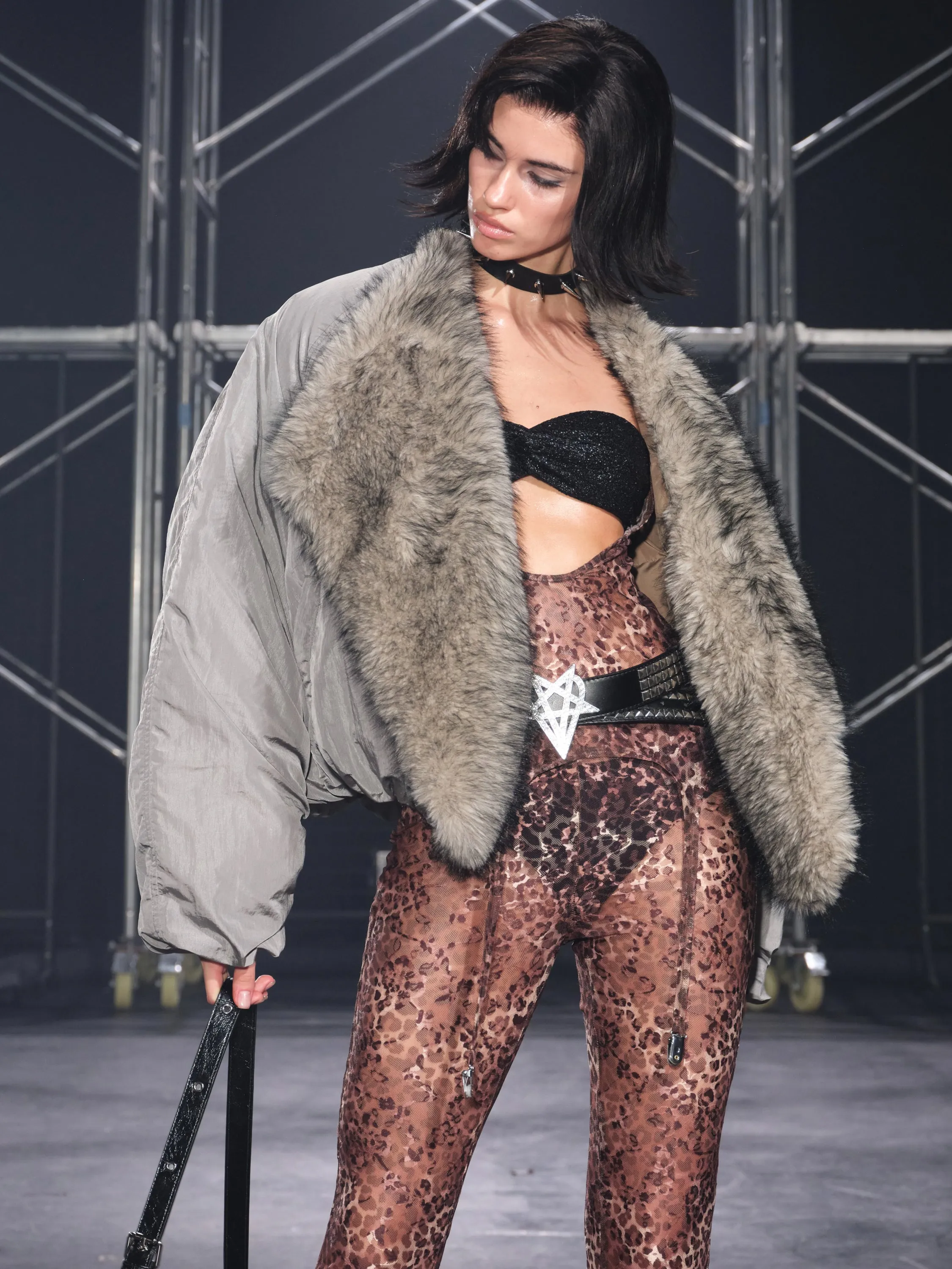 Glacier Faux Fur Trim Puffer Down Jacket Gray sold by PROD Bldg product image thumbnail 4