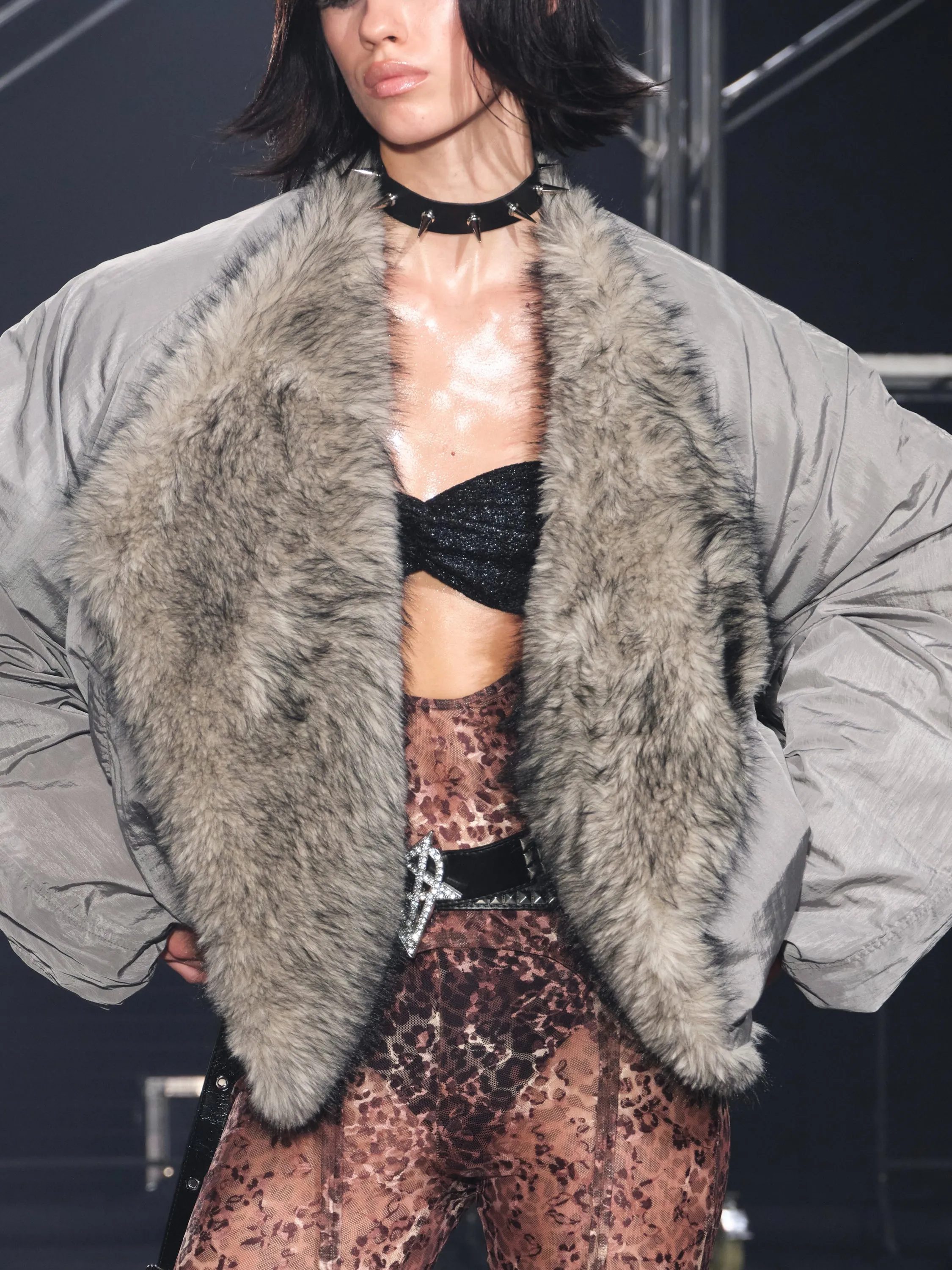 Glacier Faux Fur Trim Puffer Down Jacket Gray sold by PROD Bldg product image thumbnail 3