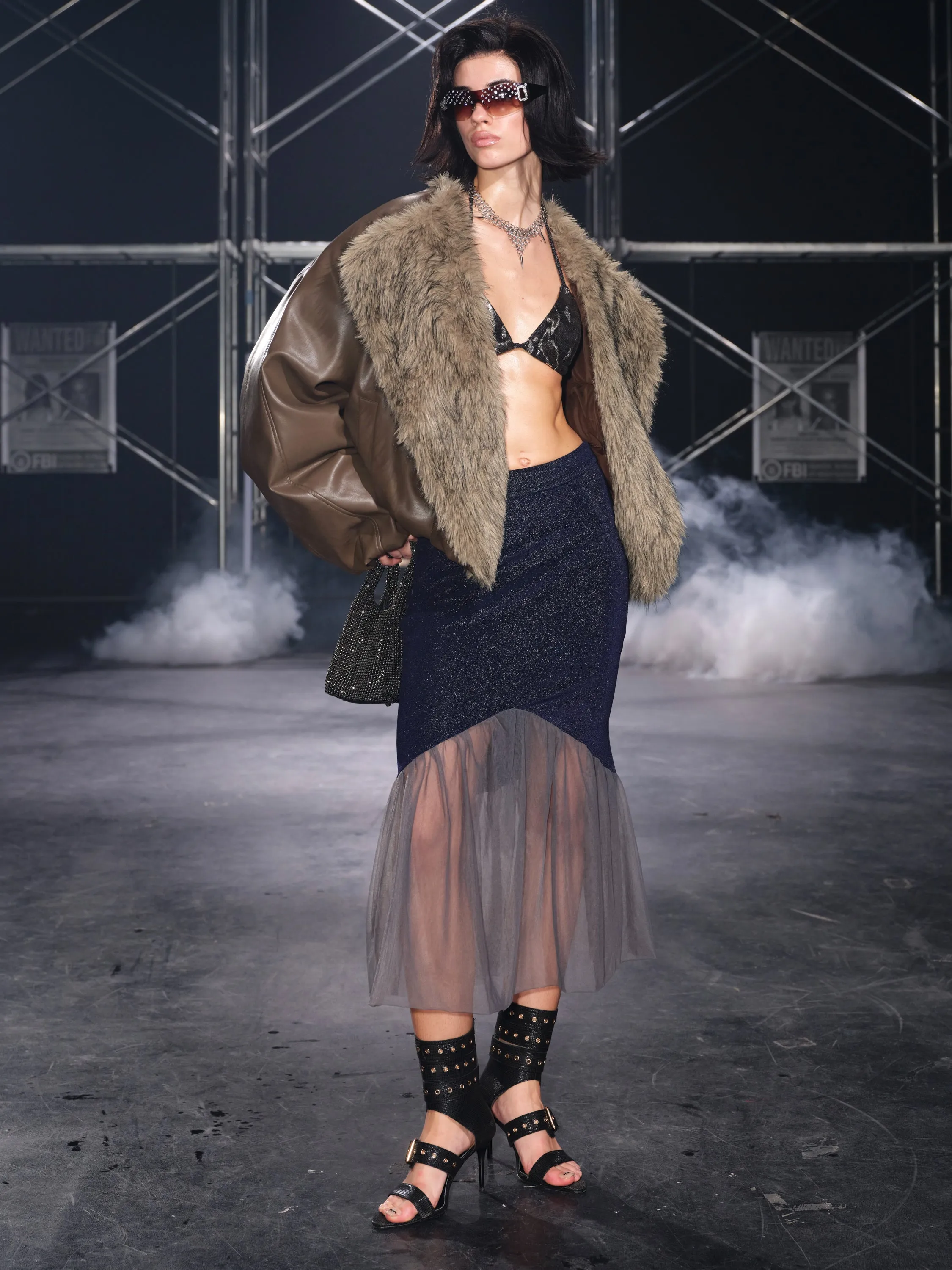 Luna Sheer Mesh Skirt Navy sold by PROD Bldg