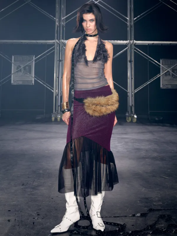 Luna Sheer Mesh Skirt Purple sold by PROD Bldg