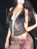 Ophelia Faux Fur Halter Top Black sold by PROD Bldg
