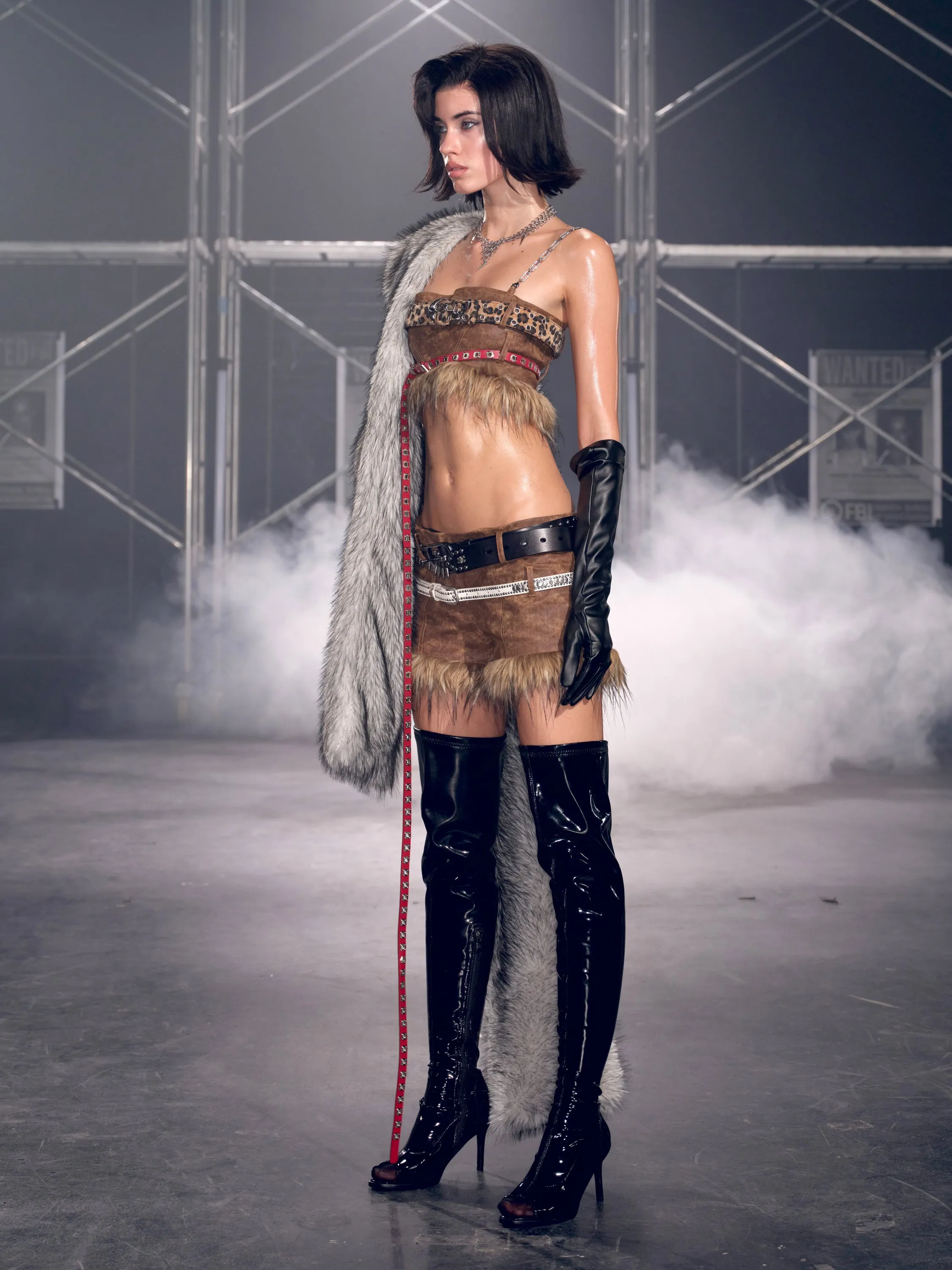 Thea Faux Fur Chain Top Brown sold by PROD Bldg product image thumbnail 3