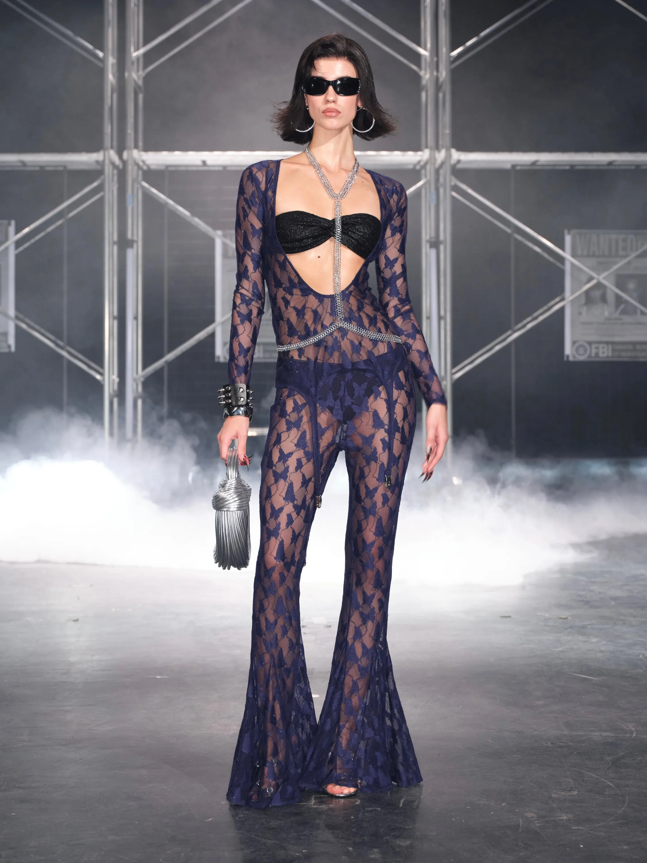 Nadia V-neck Top In Navy Butterfly sold by PROD Bldg product image thumbnail 4