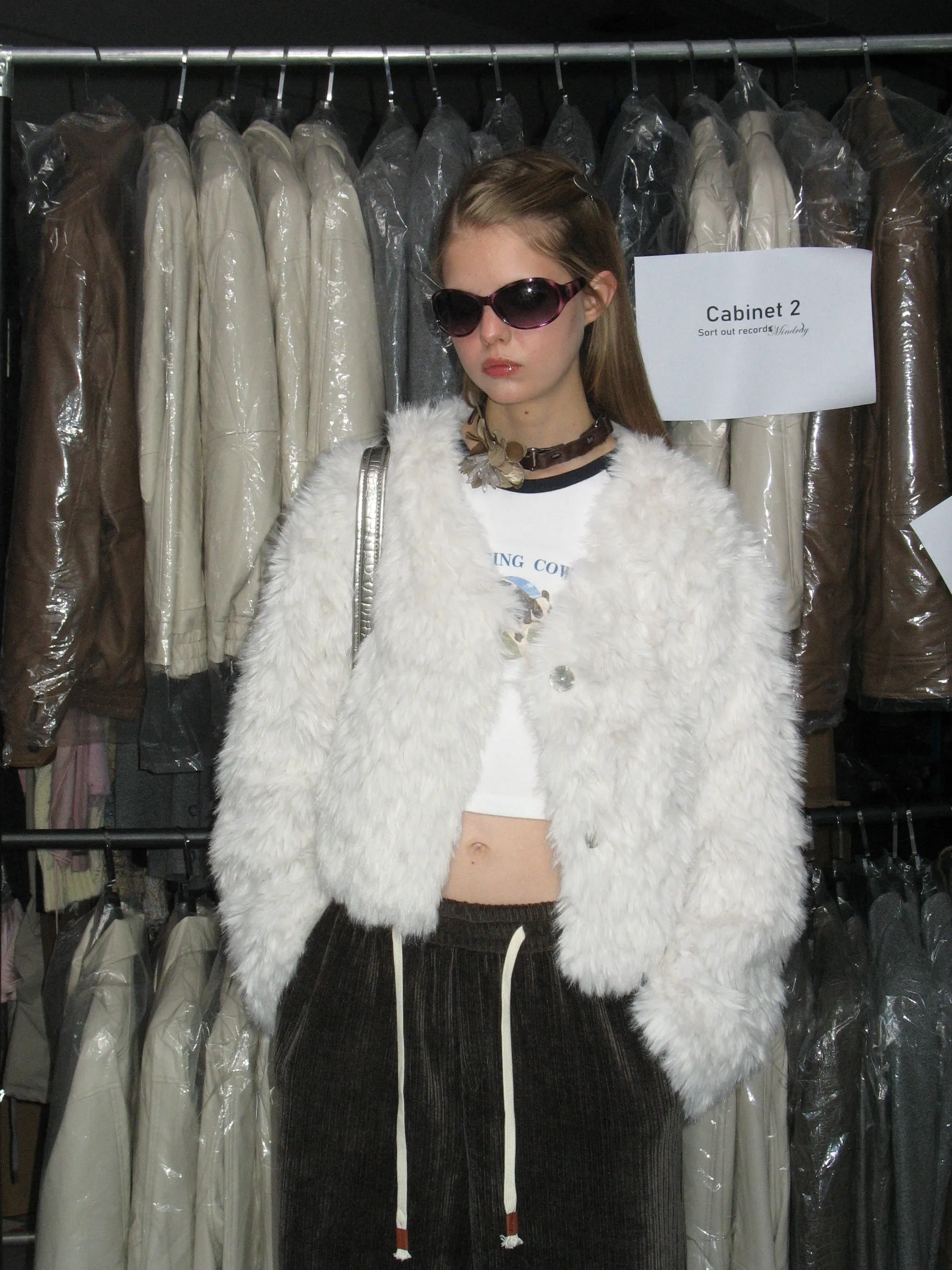 Faux Fur Button Coat sold by PROD Bldg
