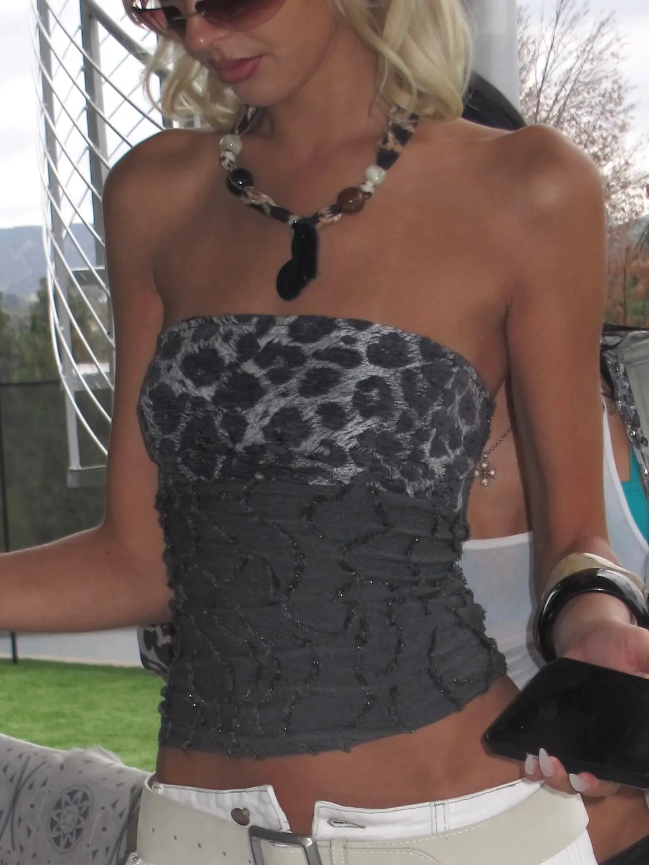 Sable Leopard Knit Tube Top (With Necklace) sold by PROD Bldg
