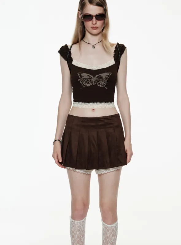 Butterfly Lace Crop Tank sold by PROD Bldg
