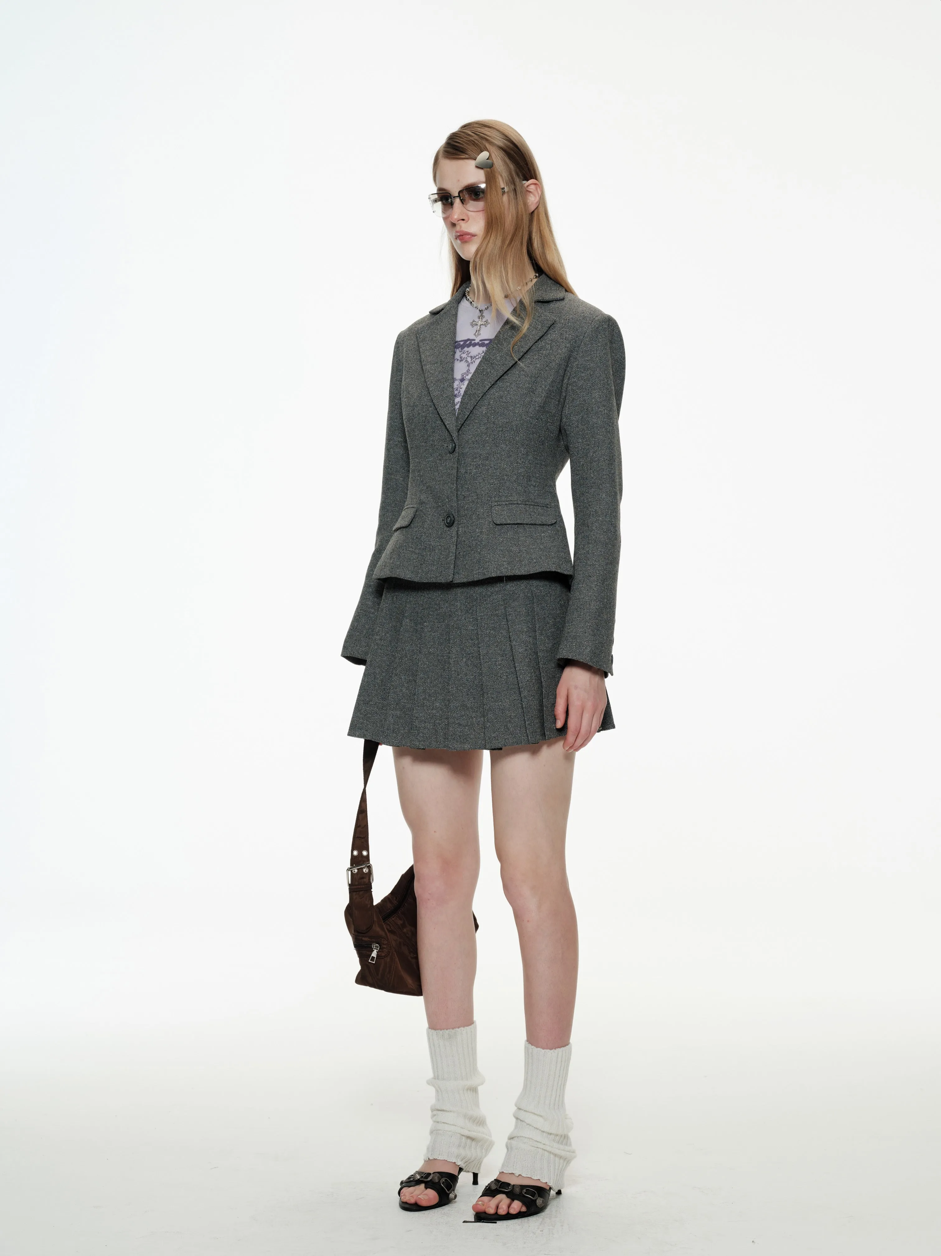 Crop Blazer & Pleated Mini Skirt Set sold by PROD Bldg product image thumbnail 5