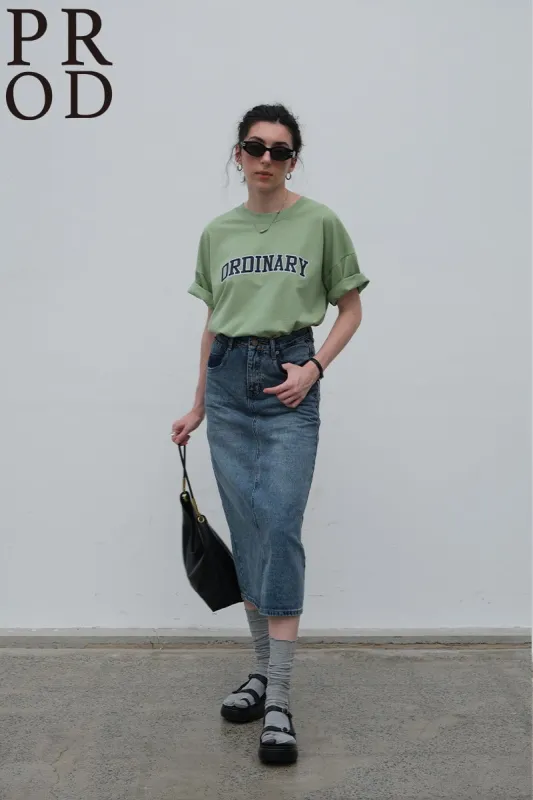 Ordinary Graphic Oversized Short Sleeve T-Shirt / Green sold by PROD Bldg