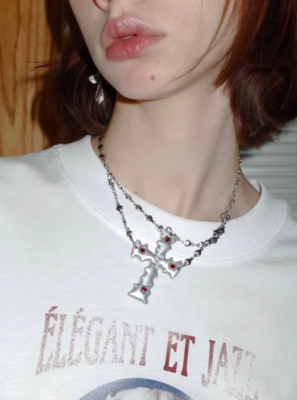 Silver Cross Punk Necklace sold by PROD Bldg