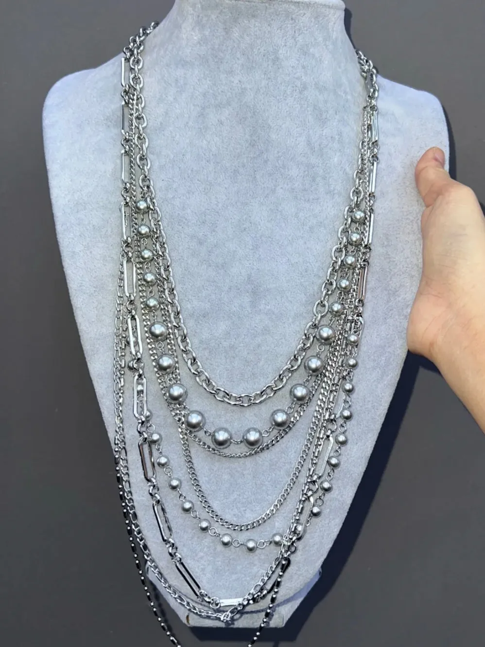 Multi-Layered Silver Cross Necklace Set sold by PROD Bldg product image thumbnail 4