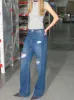 Ripped Straight Jeans sold by PROD Bldg