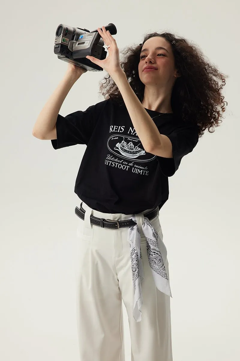 Reis Naar Boxy Short Sleeve T-Shirt / Black sold by PROD Bldg product image thumbnail 4