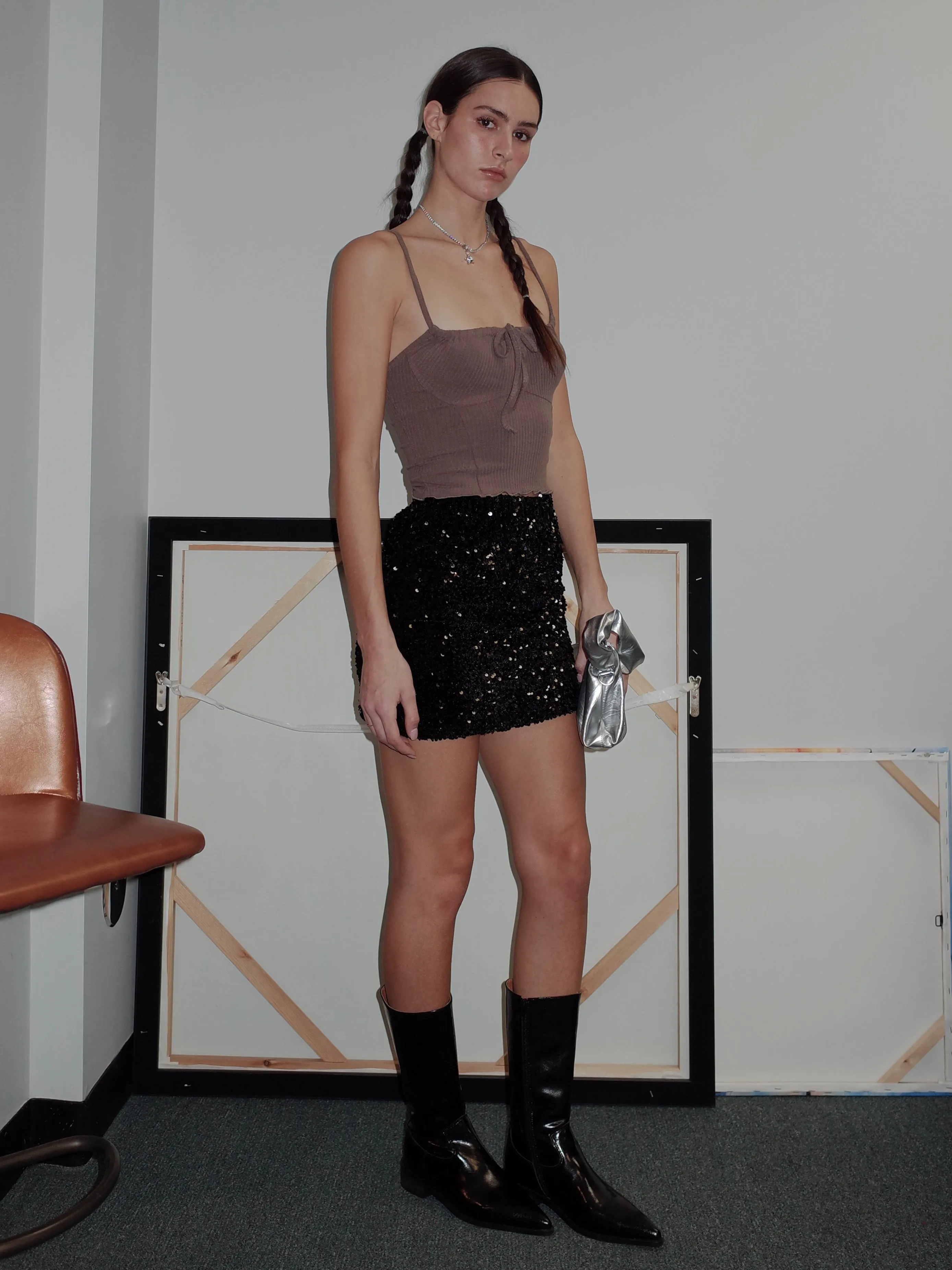 Brown Front Tie Tank Top sold by PROD Bldg product image thumbnail 4