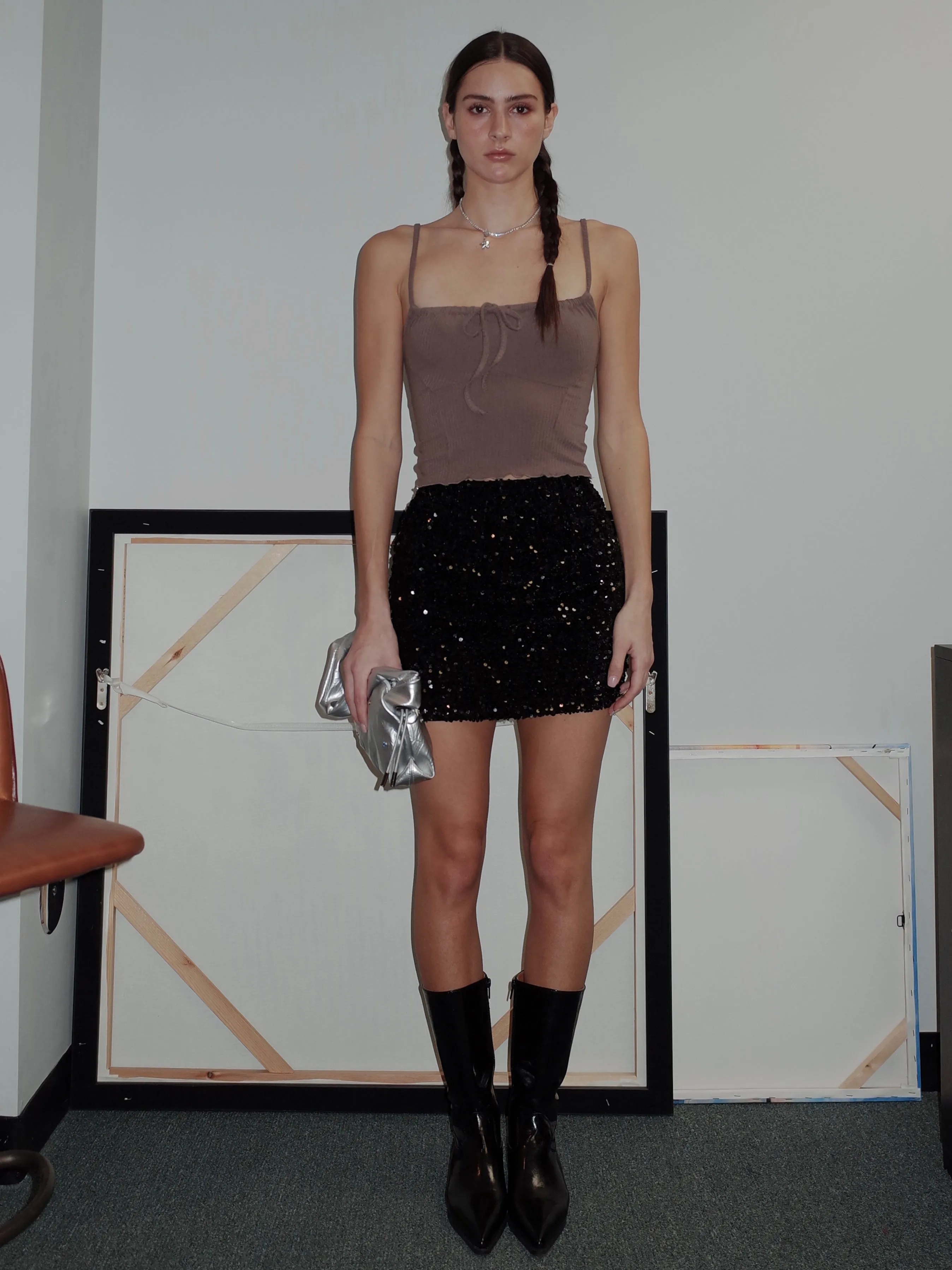 Brown Front Tie Tank Top sold by PROD Bldg product image thumbnail 3