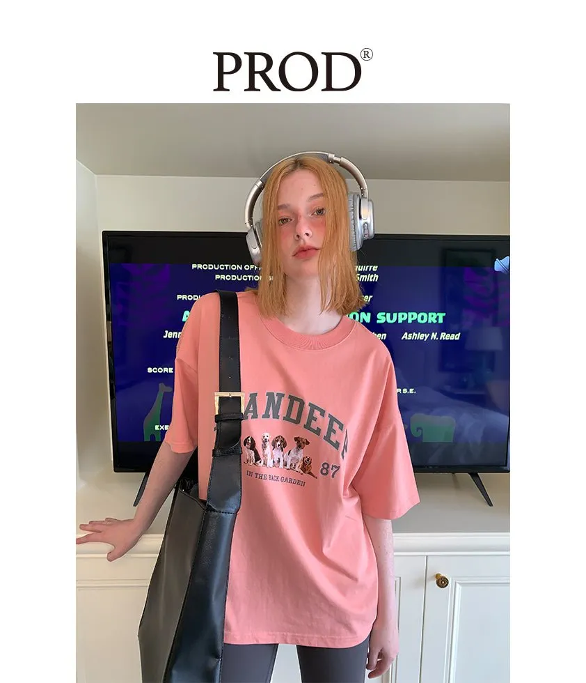 In the Back Garden Oversized Short Sleeve T-Shirt / Pink sold by PROD Bldg