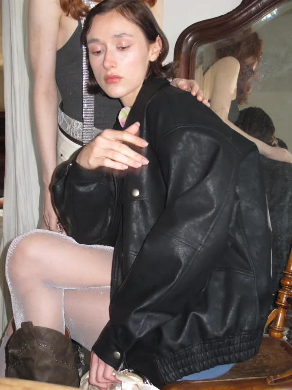 Black Classic Faux Leather Jacket sold by PROD Bldg