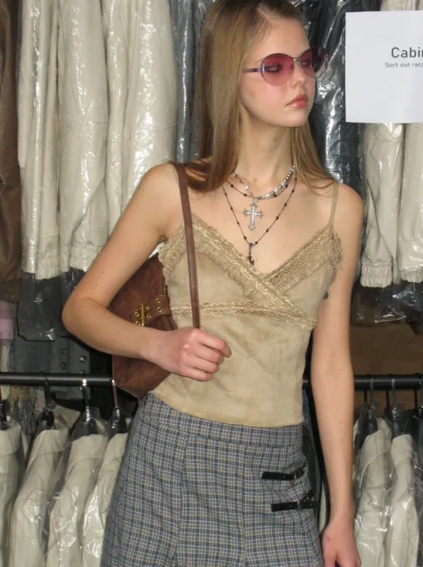Suede Cami Top sold by PROD Bldg