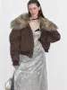 Brown Faux Fur Down Jacket sold by PROD Bldg