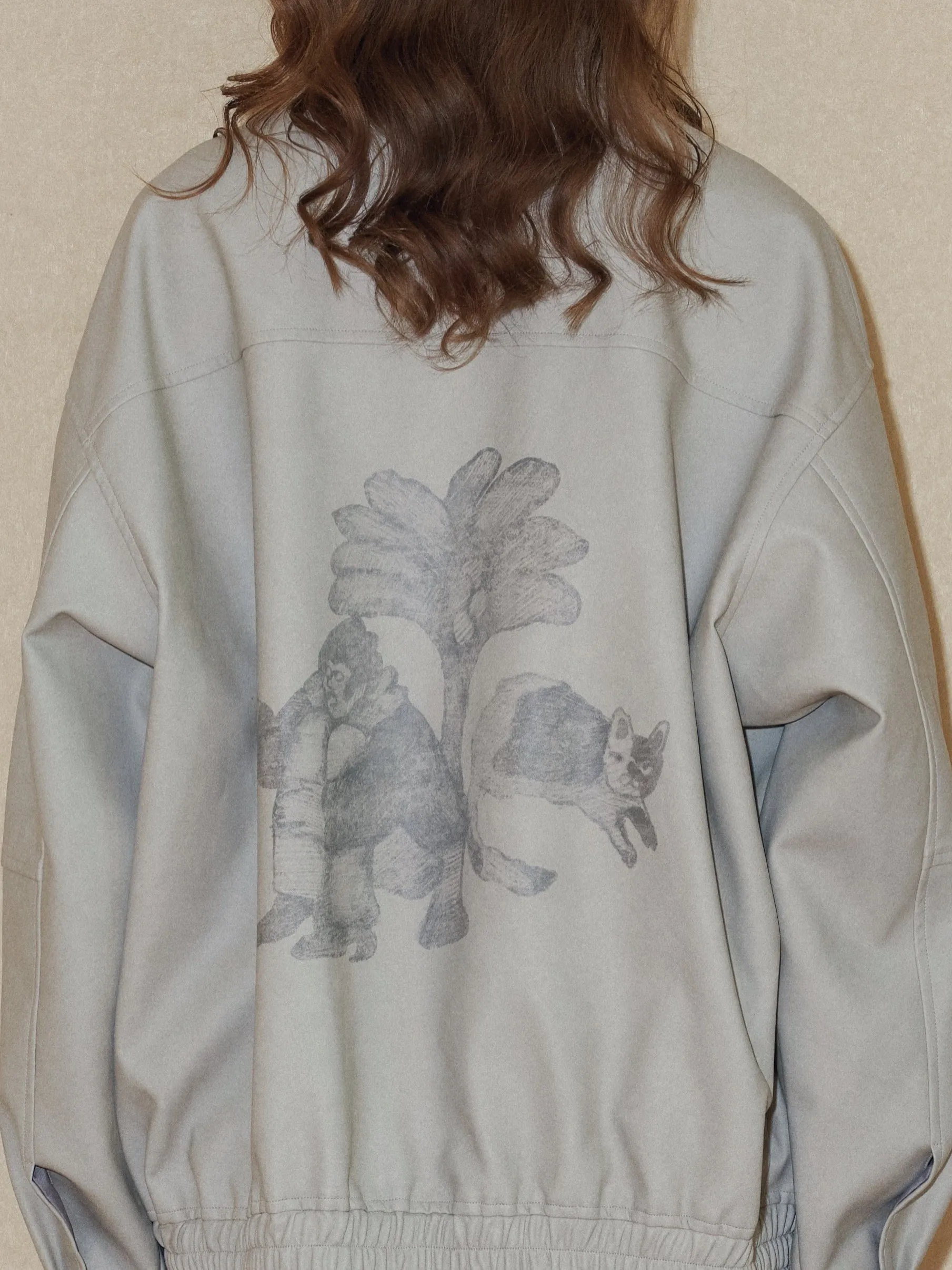 Griege Lapel Pattern Faux Leather Jacket sold by PROD Bldg product image thumbnail 2