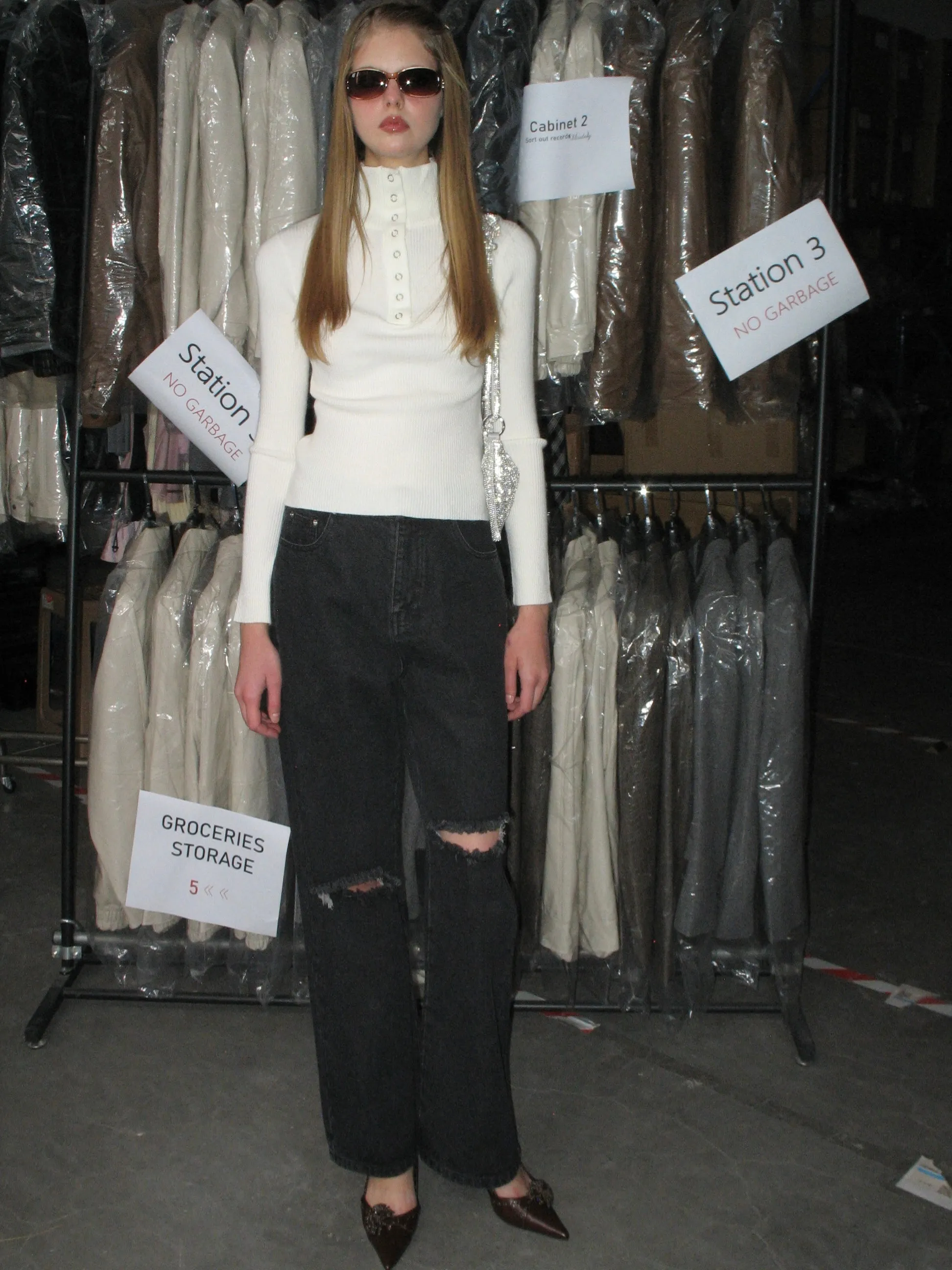 Black Ripped Straight Jeans sold by PROD Bldg product image thumbnail 4