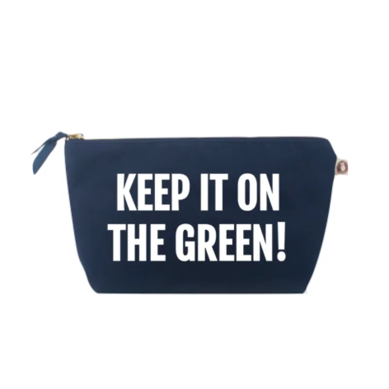 Clutch Bag Navy with White Matte "Keep it on the Green" sold by Quilted Koala