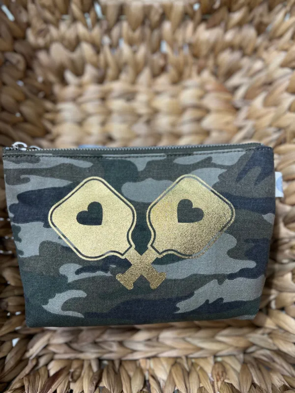 Green Camo Makeup Bag: Pickleball Paddles sold by Quilted Koala
