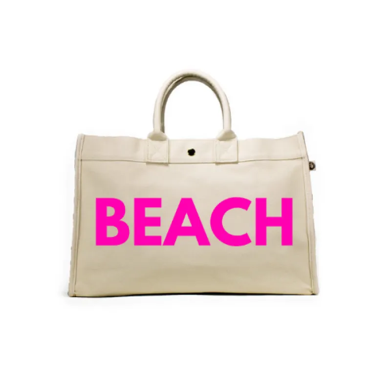 East West Bag: Natural with Neon Pink BEACH NEW sold by Quilted Koala