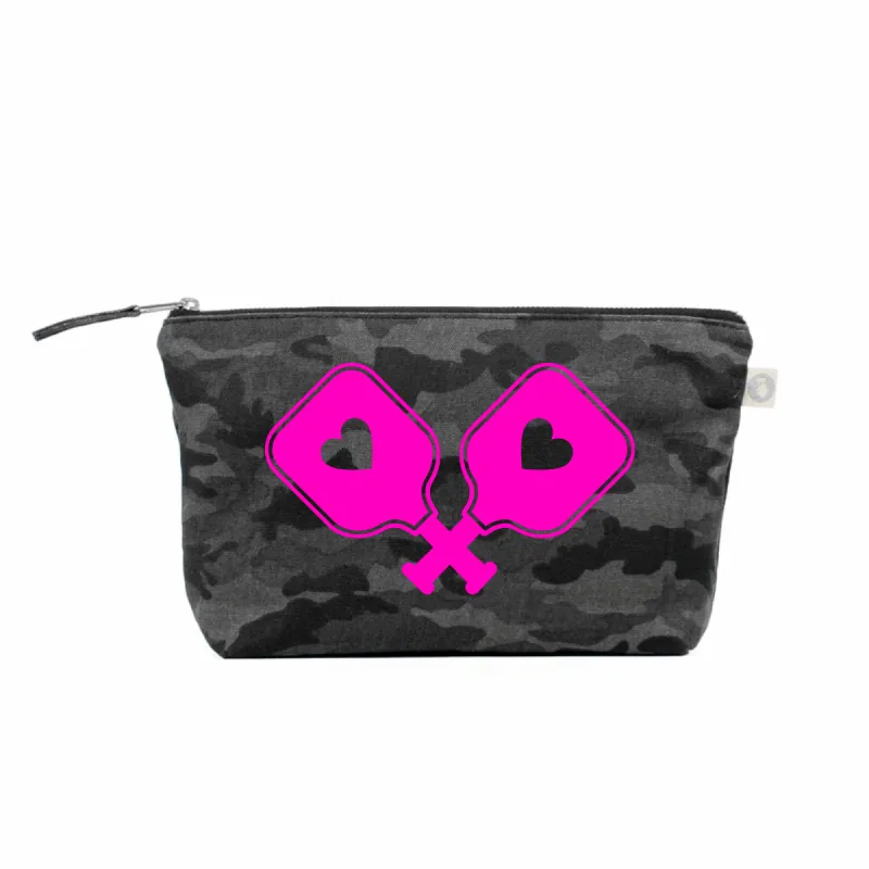 Clutch Bag: Black Camo - Neon Pink Pickleball Paddles sold by Quilted Koala