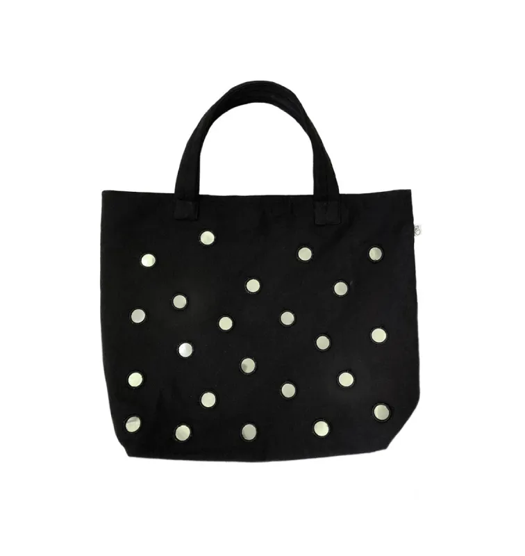 Boho Large Mirror Tote: Black sold by Quilted Koala