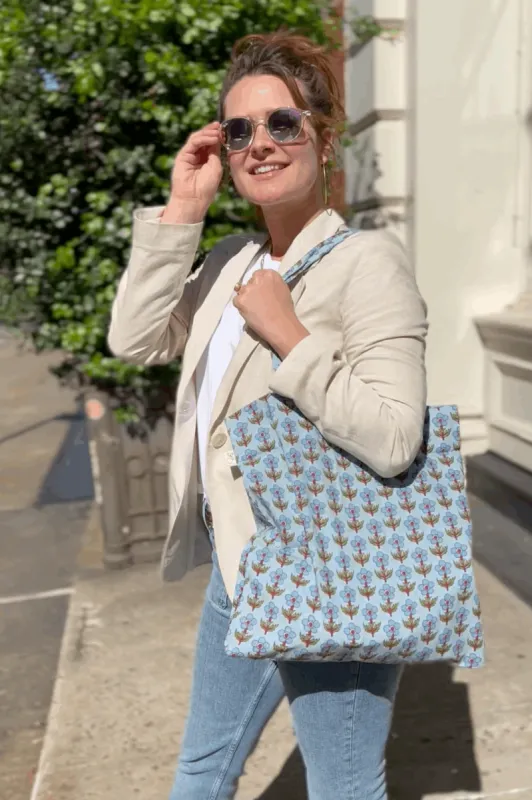 Boho Market Bag - Blue sold by Quilted Koala