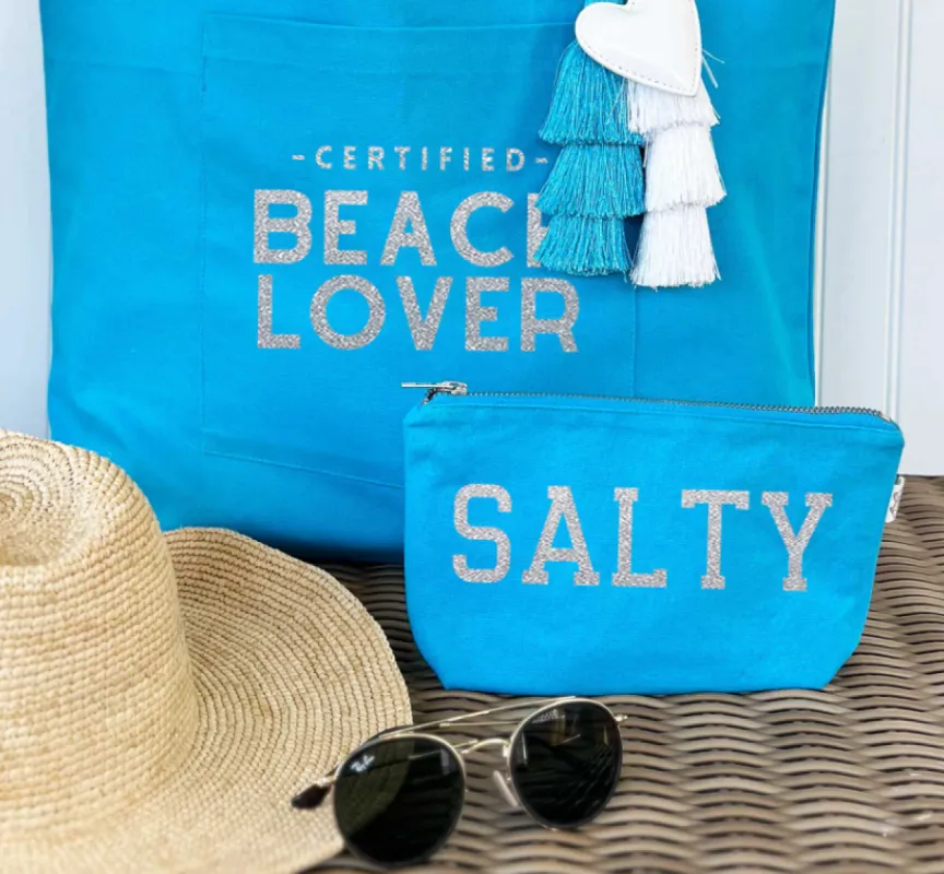Makeup Bag: Aqua - SALTY  NEW sold by Quilted Koala