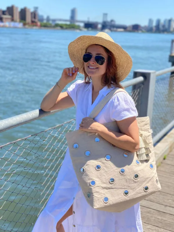 Boho Large Mirror Tote: Stone   BACK IN STOCK! sold by Quilted Koala