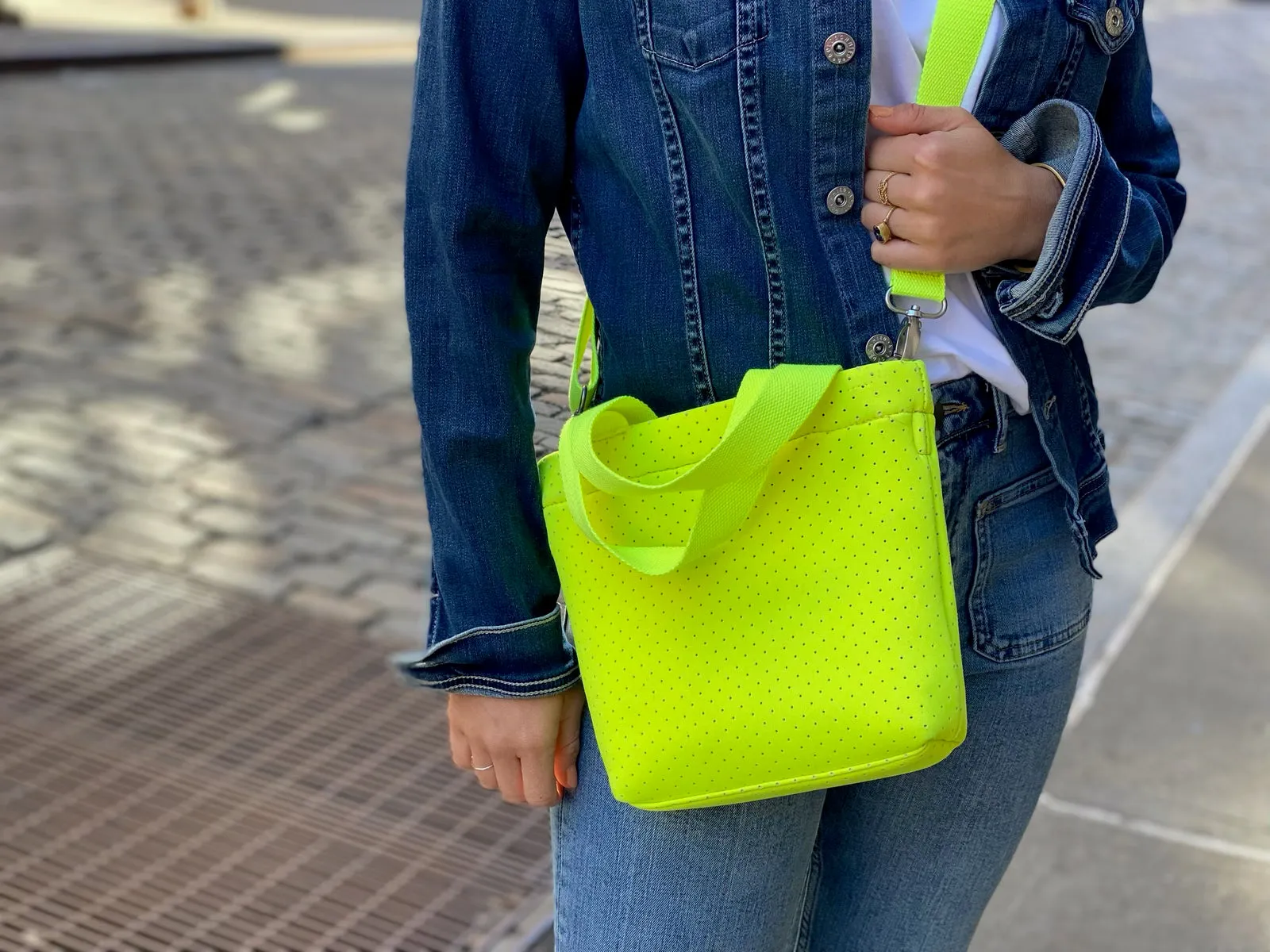 Midi Town Crossbody Bag: NEON Yellow Neoprene sold by Quilted Koala product image thumbnail 5