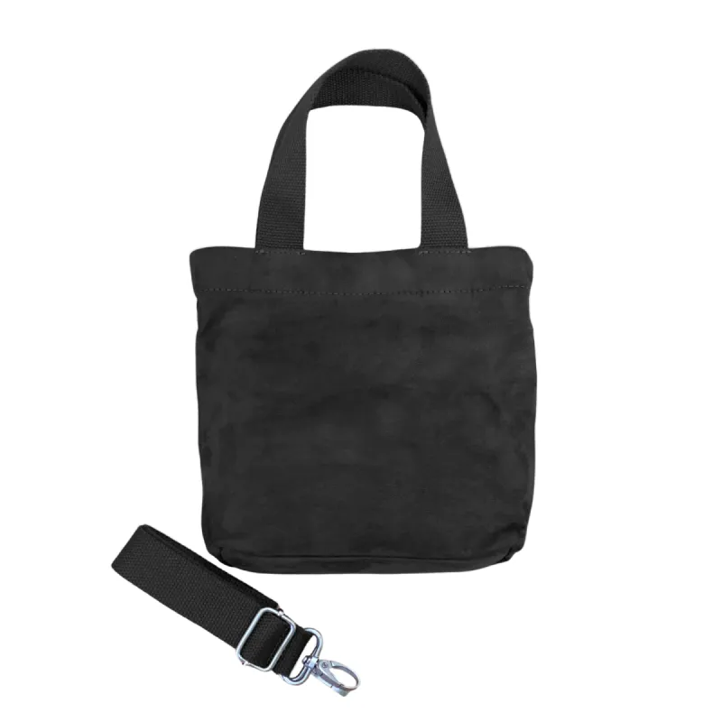 Midi Town Crossbody Bag: Black Vegan Suede sold by Quilted Koala