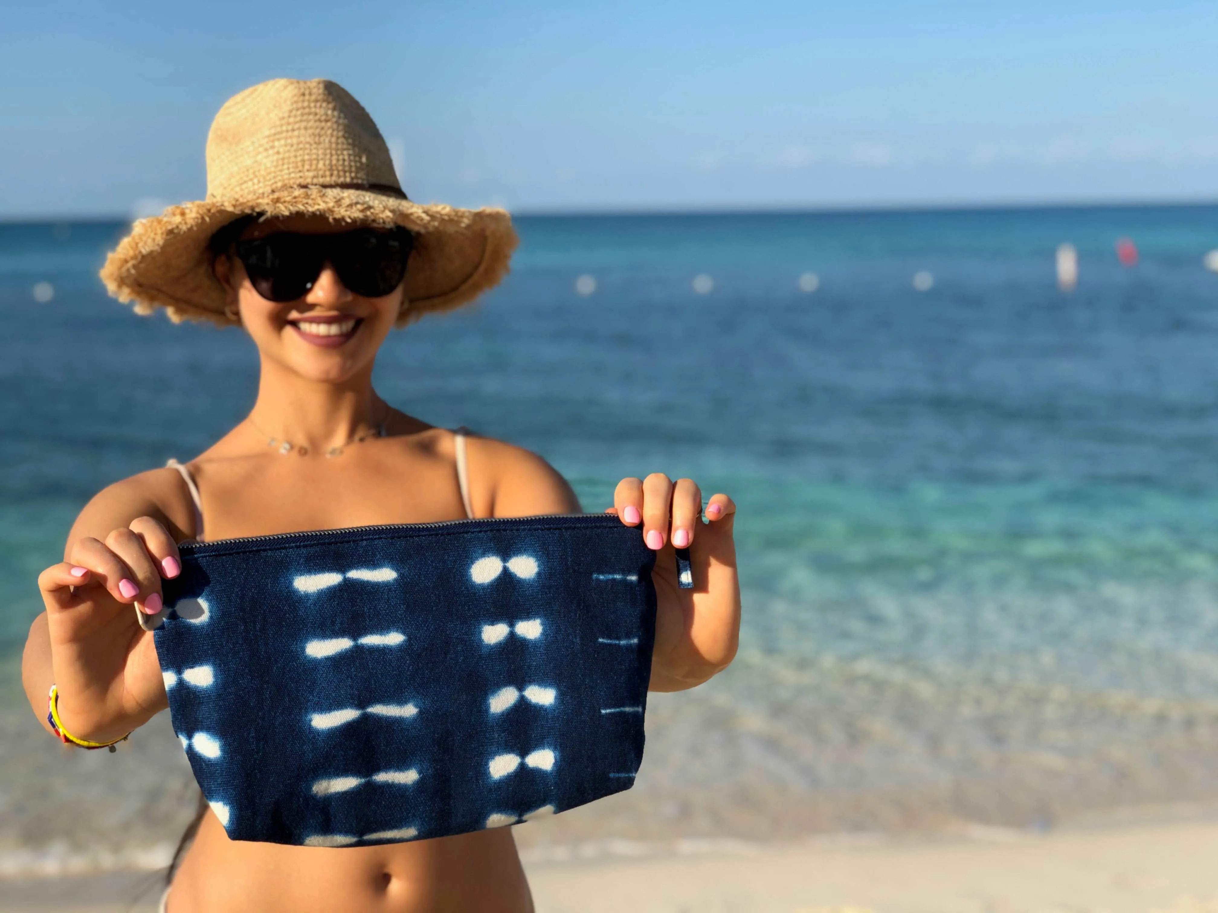 Blue Shibori Tie Dye Beach Clutch sold by Quilted Koala product image thumbnail 2