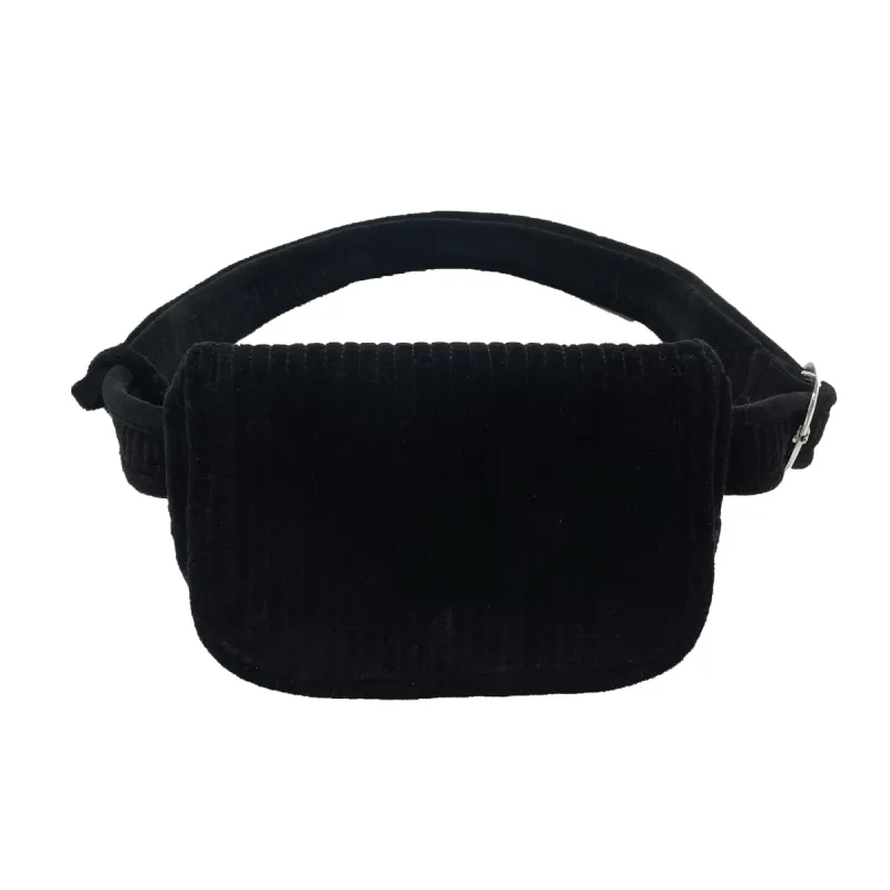 NEW Quilted Velvet Adjustable Belt Bag - Black sold by Quilted Koala