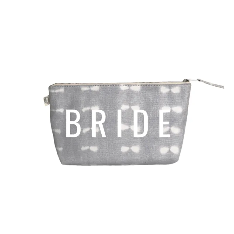 Clutch Bag: Grey Shibori with White Matte BRIDE sold by Quilted Koala