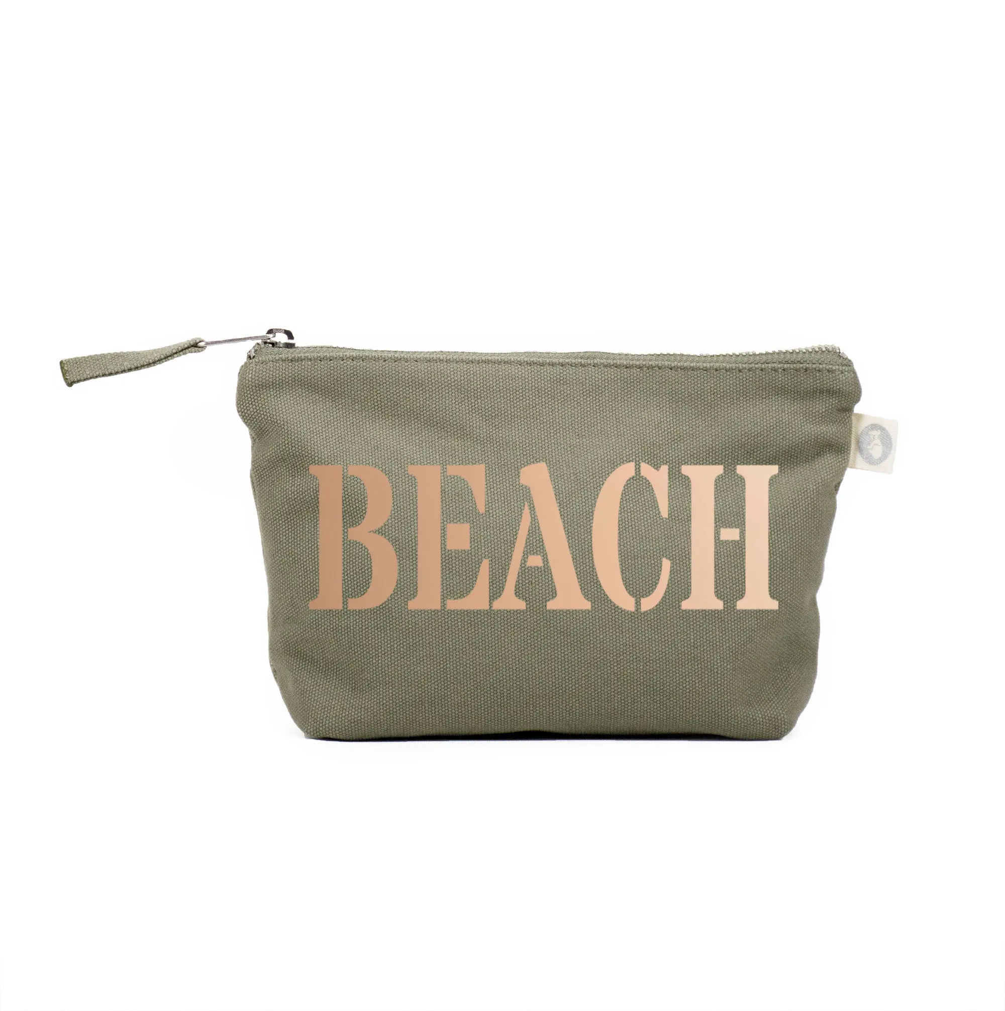 Makeup Bag Olive with Rose Gold BEACH sold by Quilted Koala