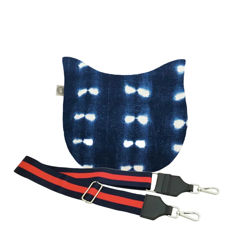 Blue Shibori Mini City Bag with Navy/Red Stripe Strap Only $64 + FREE Strap ($118 value for only $64 with code: MINI64) sold by Quilted Koala