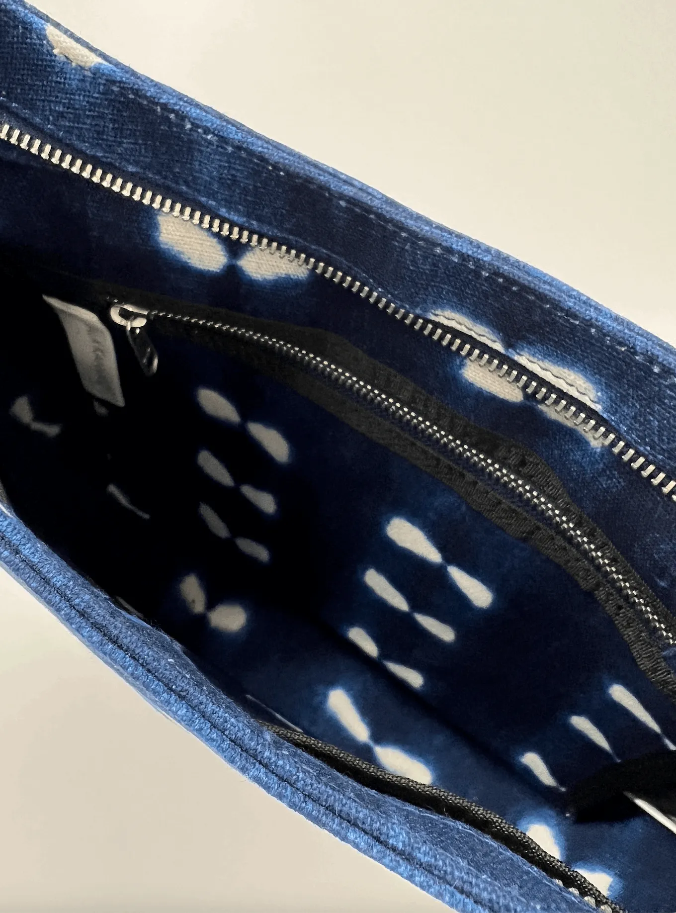 Blue Shibori City Bag with Navy and Pink Strap sold by Quilted Koala product image thumbnail 2