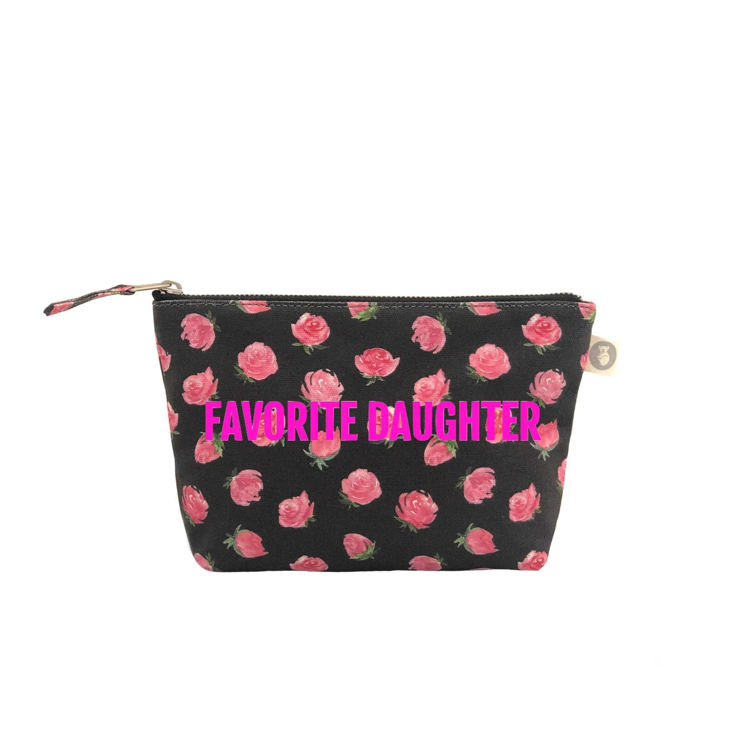 Makeup Bag: Black Floral with FAVORITE DAUGHTER sold by Quilted Koala