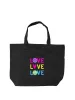 Everything Bag Black LOVE LOVE LOVE sold by Quilted Koala