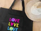 Everything Bag Black LOVE LOVE LOVE sold by Quilted Koala